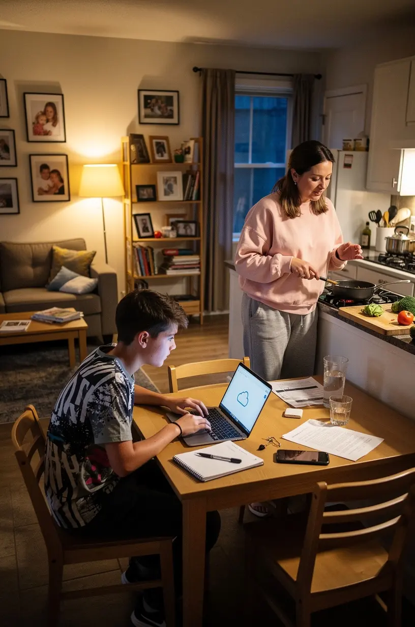 Illustration of diverse people collaborating online with digital tools.